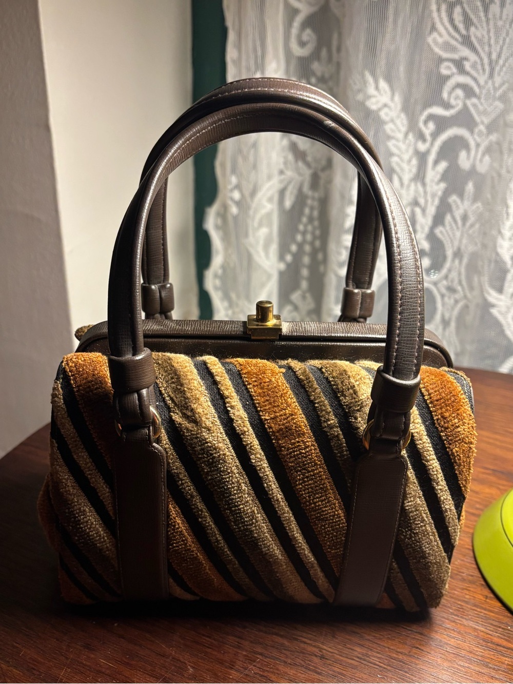 Vintage Striped Clasp Bag
